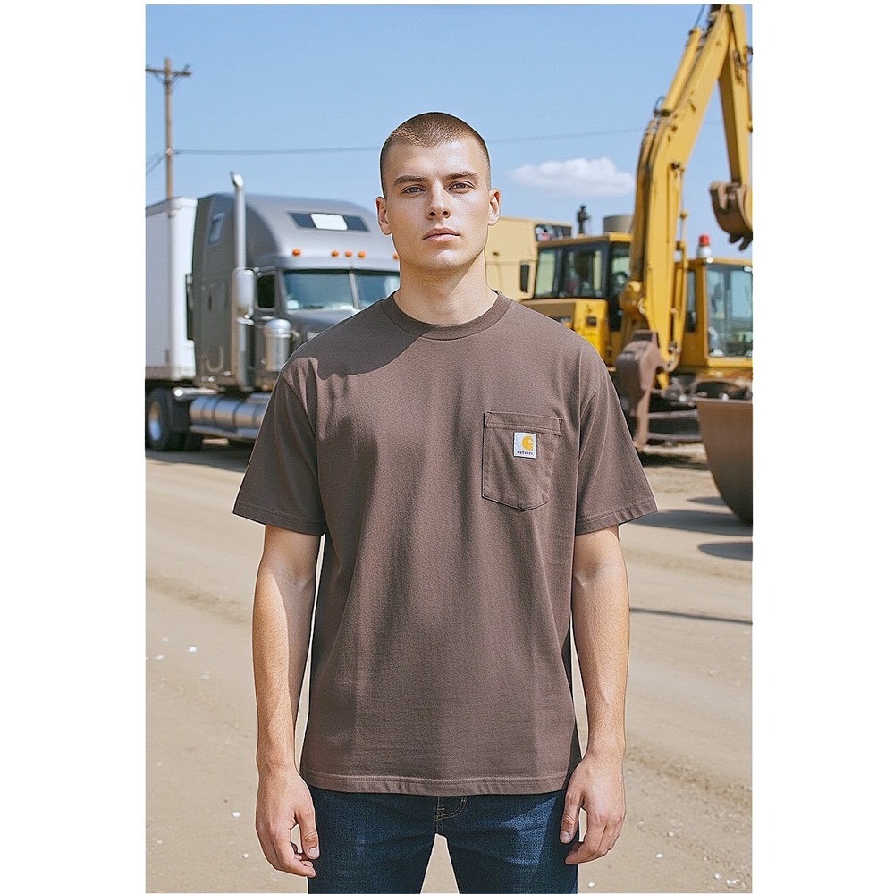 Carhartt Men's Brown‎ Original Fit Pocket T Shirt 2XL